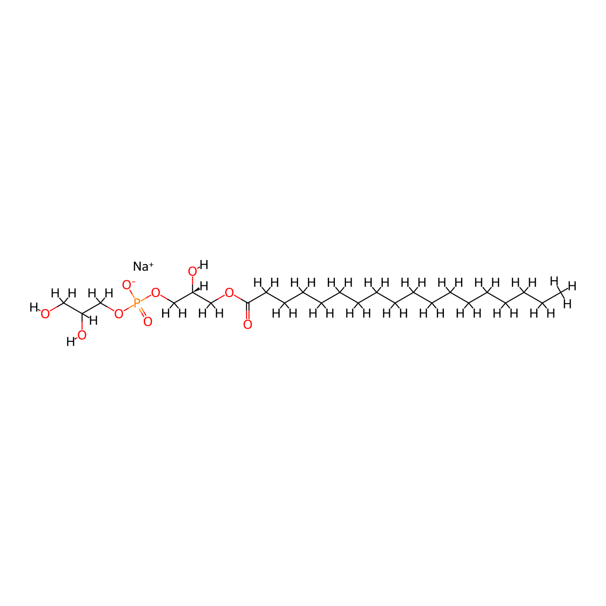 1-stearoyl-2-hydroxy-sn-glycero-3-phospho-(1'-rac-glycerol) (sodiuM salt) molecular structure, CAS 326495-23-2