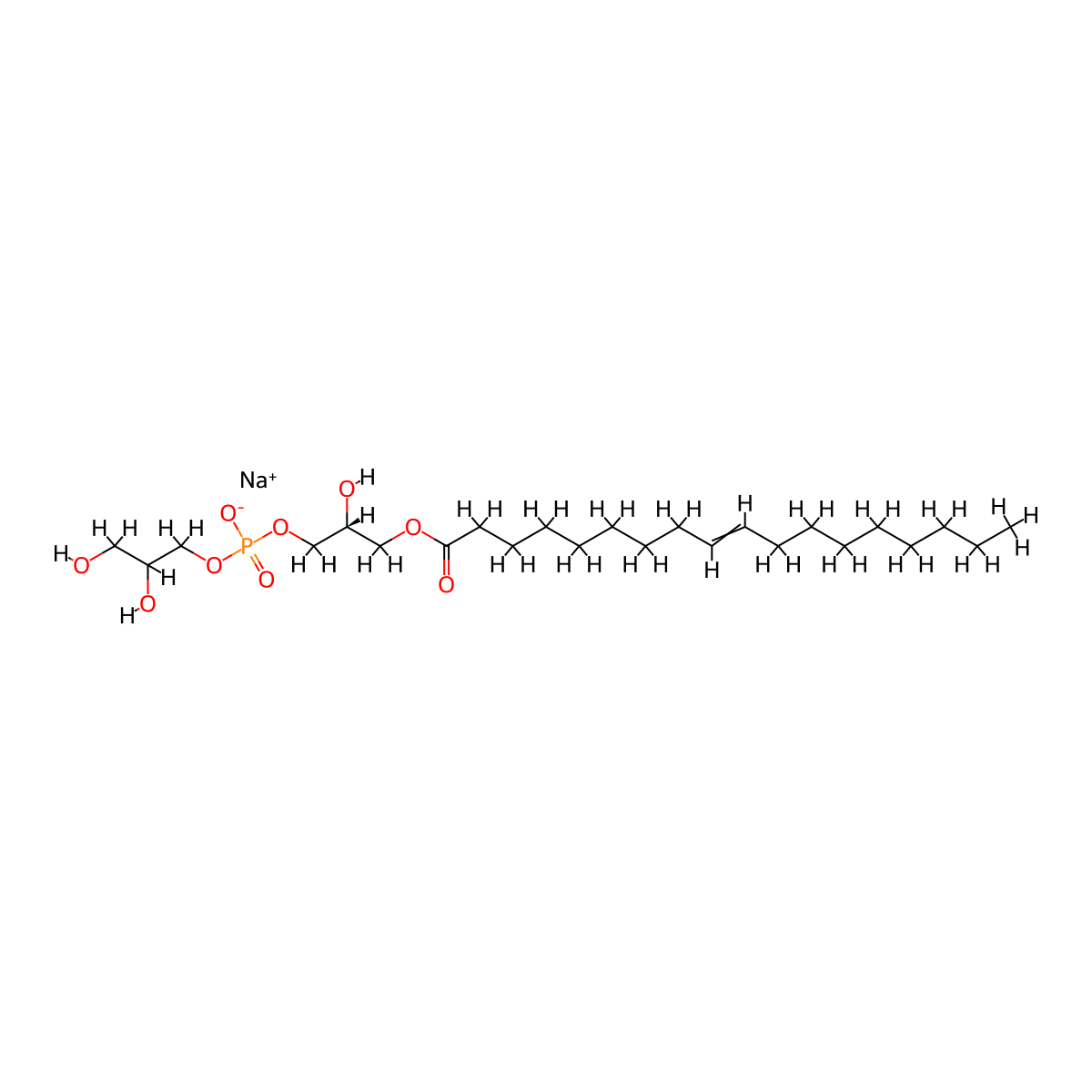 sodium 2,3-dihydroxypropyl [(2R)-2-hydroxy-3-octadec-9-enoyloxypropyl] phosphate molecular structure, CAS 326495-24-3
