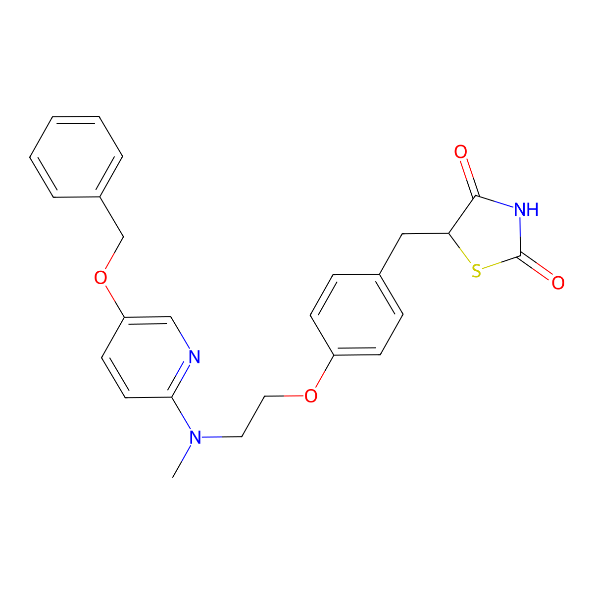 5-{4-[2-[(5-Benzyloxypyridin-2-YL)methylamino]ethoxy]benzyl}thiazolidine-2,4-dione molecular structure, CAS 326496-05-3