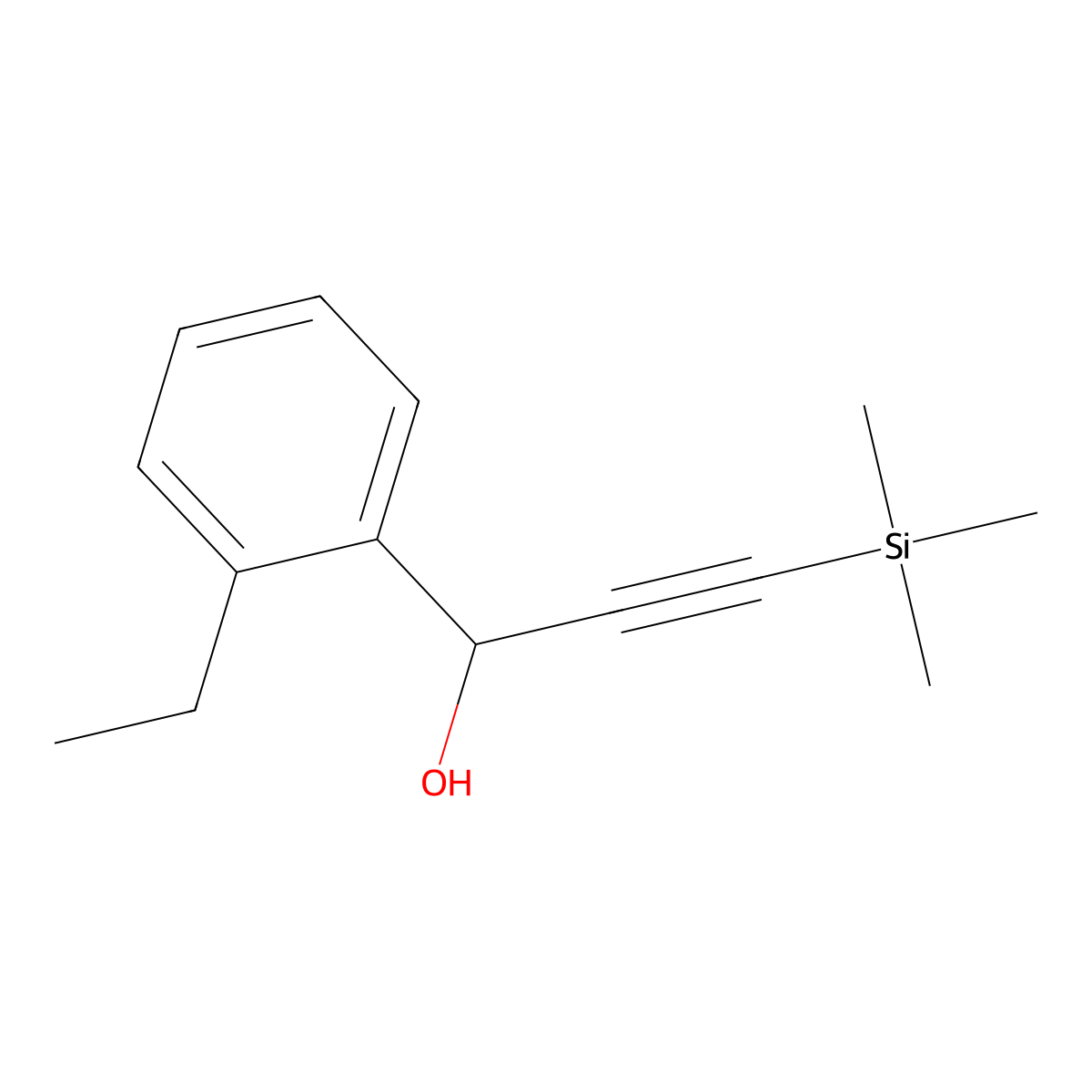 2-Ethyl-alpha-(2-(trimethylsilyl)ethynyl)benzenemethanol molecular structure, CAS 326496-09-7