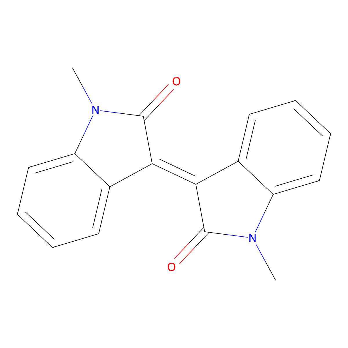 1,1'-Dimethyl-[3,3'-biindolinylidene]-2,2'-dione molecular structure, CAS 3265-16-5