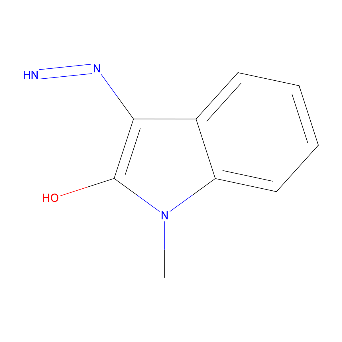 3-Hydrazono-1-methyl-1,3-dihydro-indol-2-one molecular structure, CAS 3265-23-4