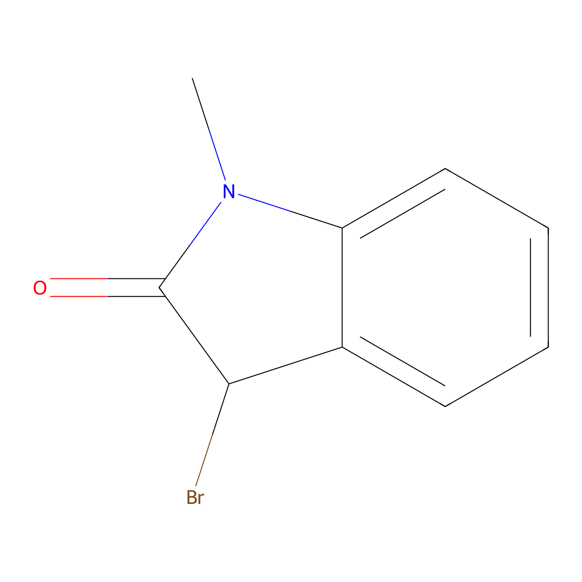 3-Bromo-1-methylindolin-2-one molecular structure, CAS 3265-27-8
