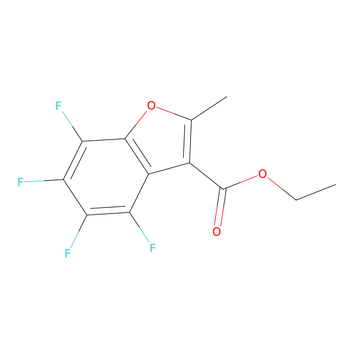 Ethyl 4,5,6,7-tetrafluoro-2-methyl-1-benzofuran-3-carboxylate molecular structure, CAS 3265-71-2