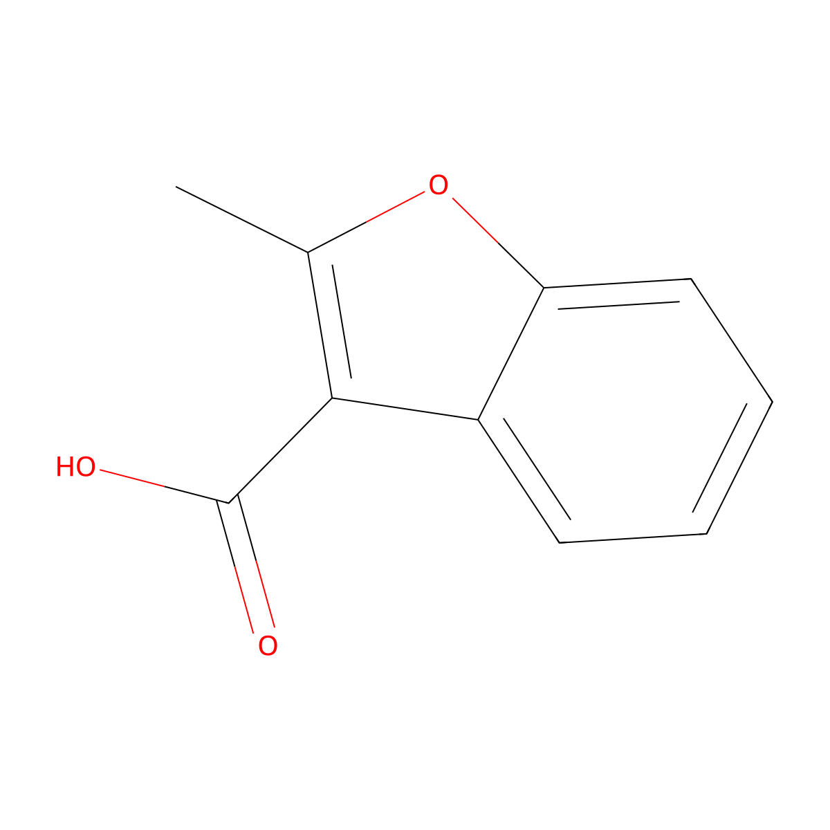 2-Methyl-1-benzofuran-3-carboxylic acid molecular structure, CAS 3265-74-5