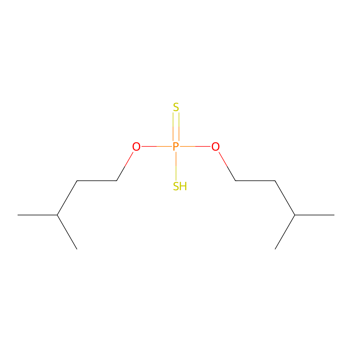 1-Butanol, 3-methyl-, 1,1'-(hydrogen phosphorodithioate) molecular structure, CAS 32650-55-8