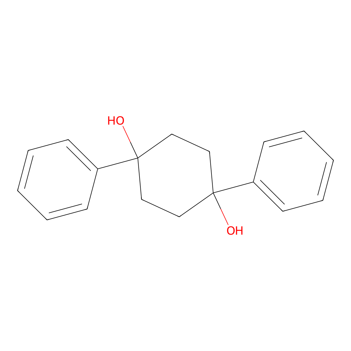 1,4-Diphenylcyclohexane-1,4-diol molecular structure, CAS 32651-20-0