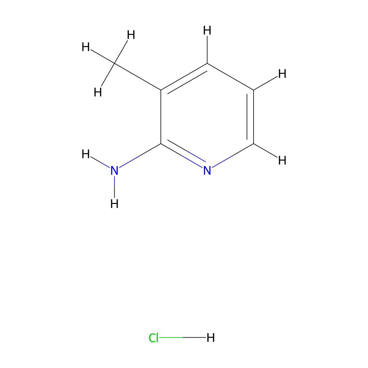3-methylpyridin-2-amine Hydrochloride molecular structure, CAS 32654-40-3