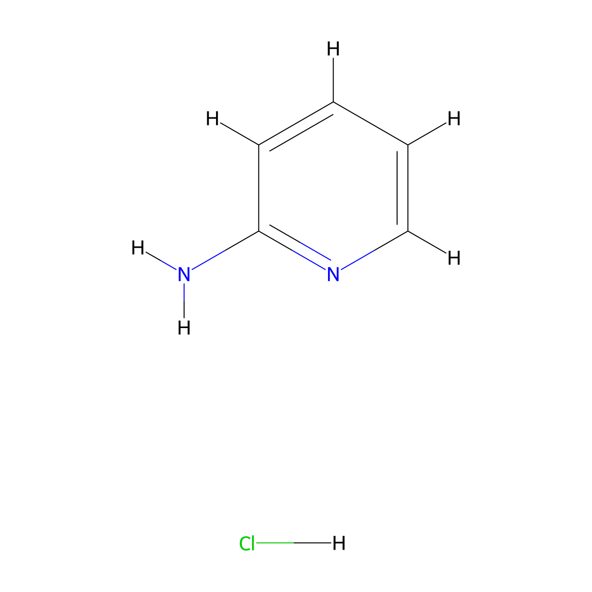 2-Aminopyridine hydrochloride molecular structure, CAS 32654-45-8