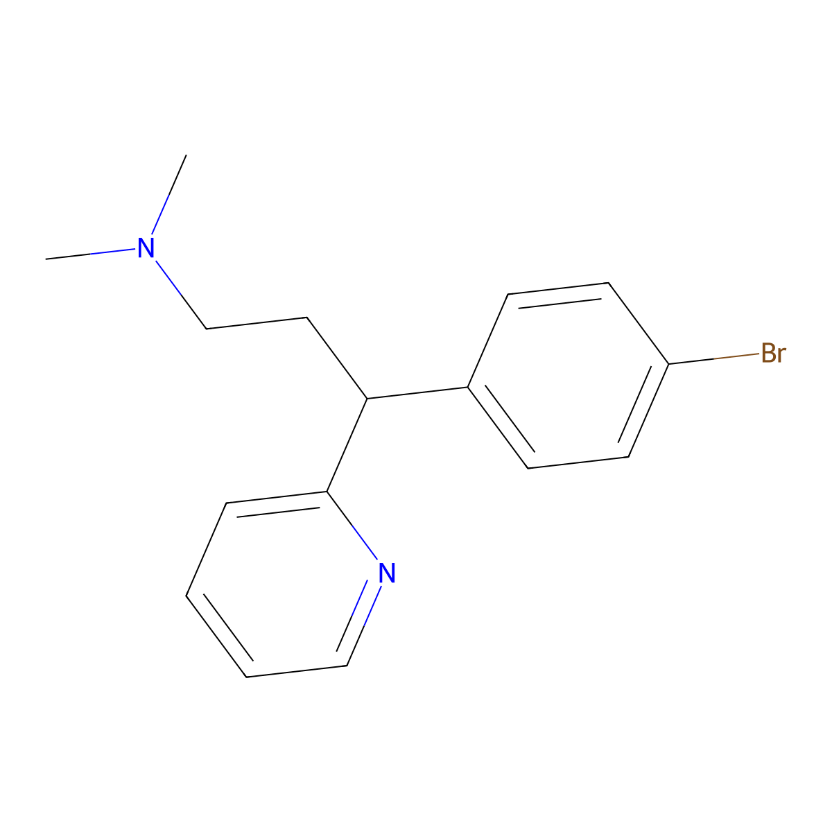 (-)-Brompheniramine molecular structure, CAS 32656-44-3