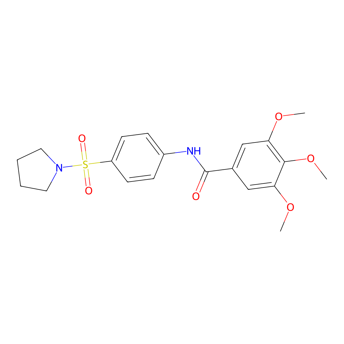 3,4,5-trimethoxy-N-(4-(pyrrolidin-1-ylsulfonyl)phenyl)benzamide molecular structure, CAS 326607-46-9