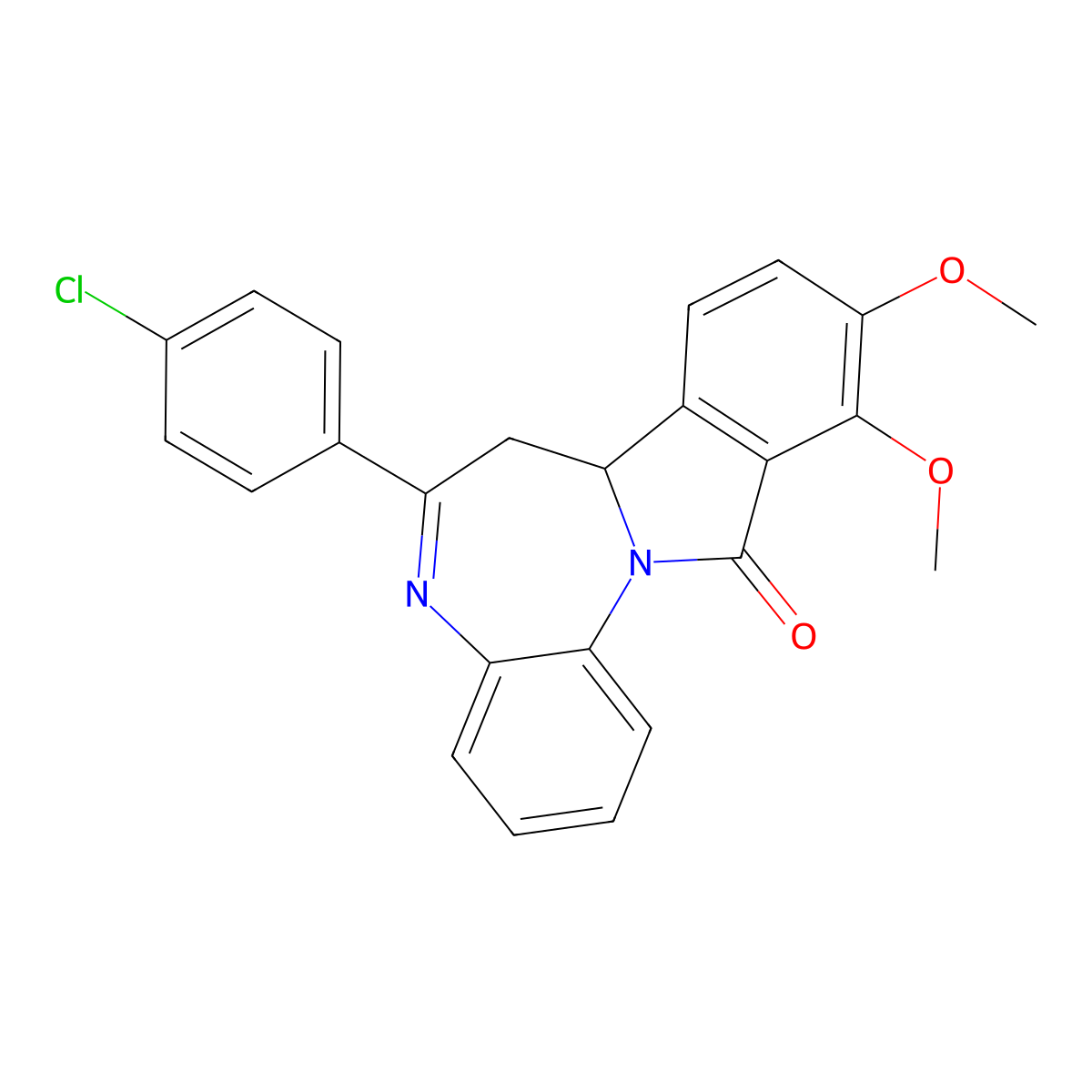 6-(4-Chlorophenyl)-10,11-dimethoxy-7,7a-dihydroisoindolo[2,3-a][1,5]benzodiazepin-12-one molecular structure, CAS 326607-76-5
