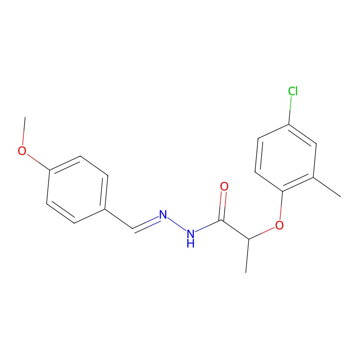 2-(4-Chloro-2-methylphenoxy)propanoic acid 2-[(4-methoxyphenyl)methylene]hydrazide molecular structure, CAS 326609-40-9