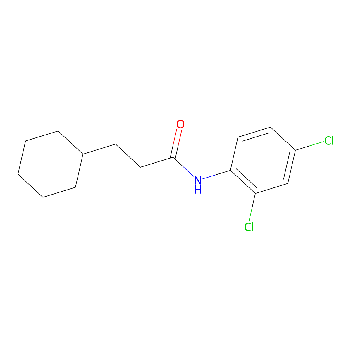 3-cyclohexyl-N-(2,4-dichlorophenyl)propanamide molecular structure, CAS 326609-86-3