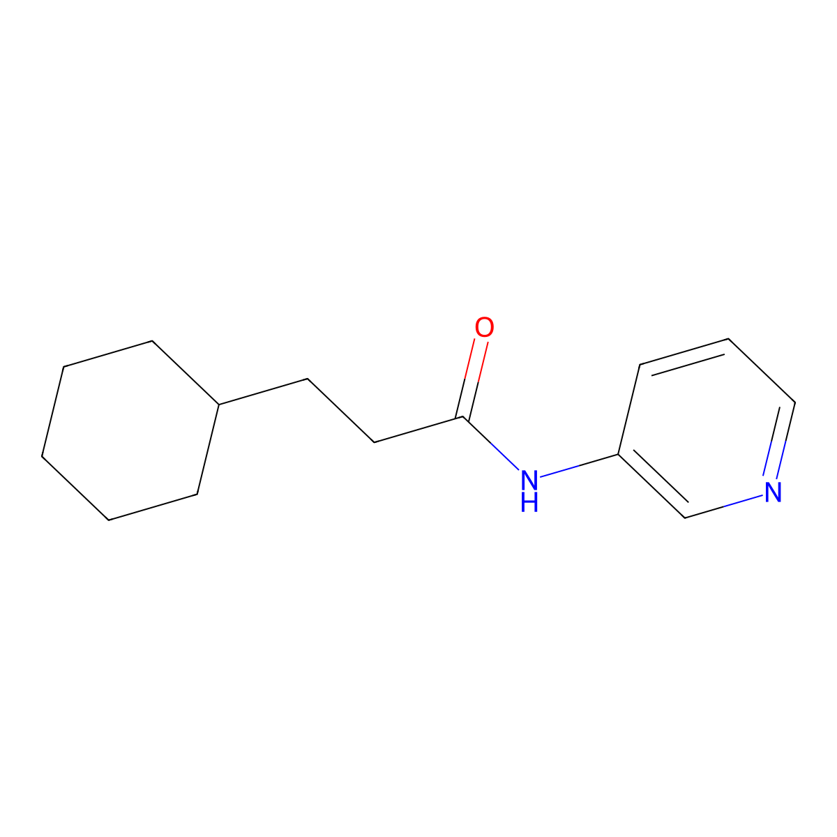 3-cyclohexyl-N-pyridin-3-ylpropanamide molecular structure, CAS 326609-95-4