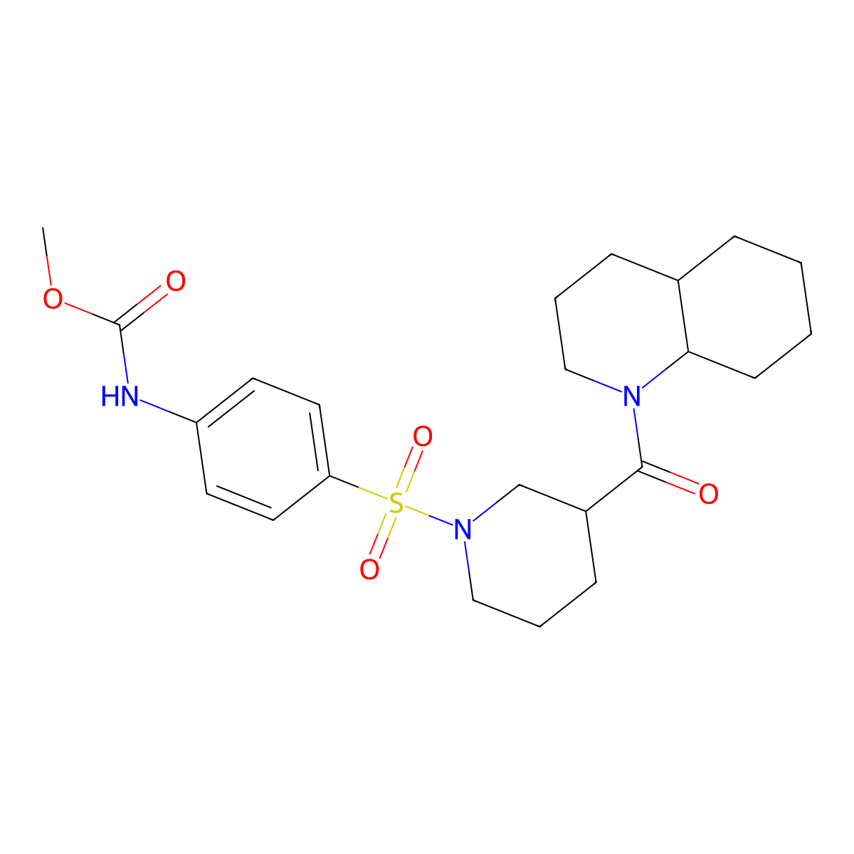 methyl N-[4-[3-(3,4,4a,5,6,7,8,8a-octahydro-2H-quinoline-1-carbonyl)piperidin-1-yl]sulfonylphenyl]carbamate molecular structure, CAS 326610-33-7