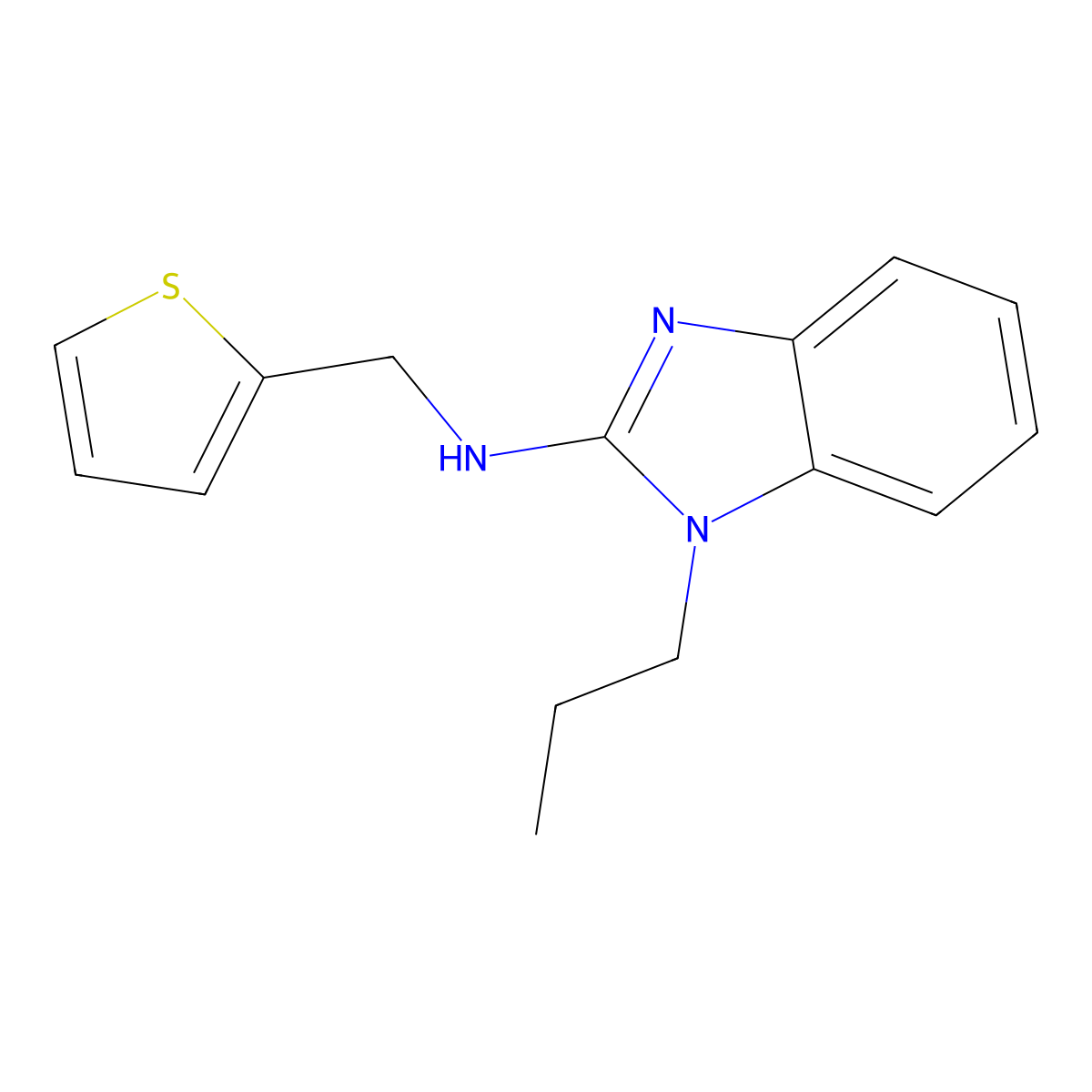 1-propyl-N-(2-thienylmethyl)-1H-benzimidazol-2-amine molecular structure, CAS 326610-37-1