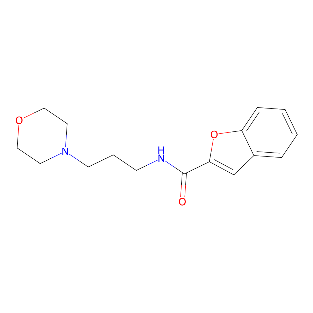 N-(3-morpholin-4-ylpropyl)-1-benzofuran-2-carboxamide molecular structure, CAS 326610-55-3