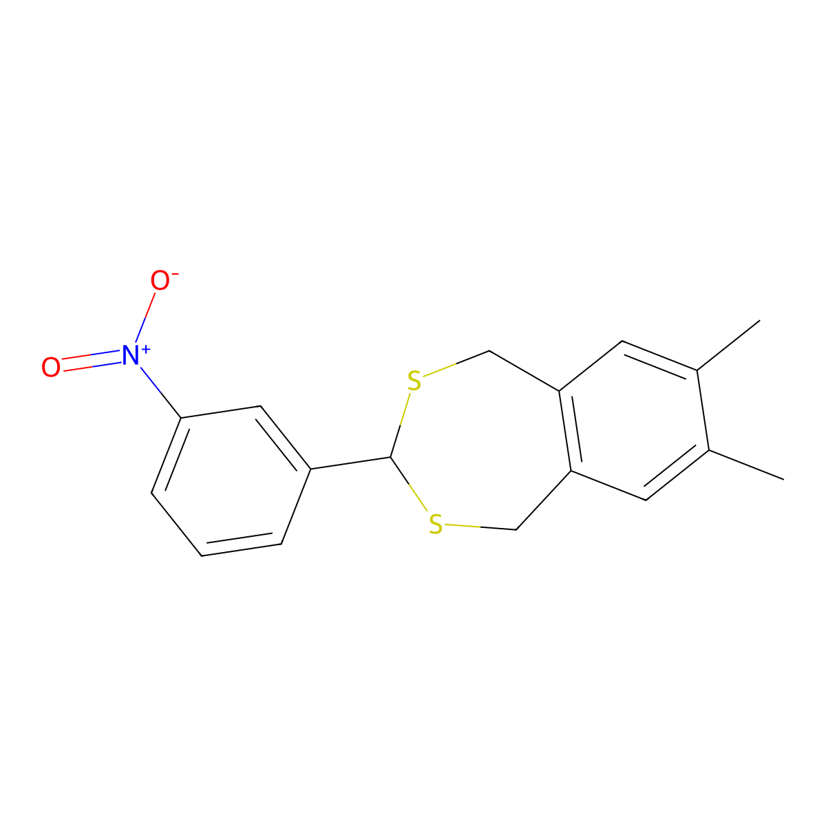 7,8-Dimethyl-3-(3-nitrophenyl)-1,5-dihydro-2,4-benzodithiepine molecular structure, CAS 326610-60-0