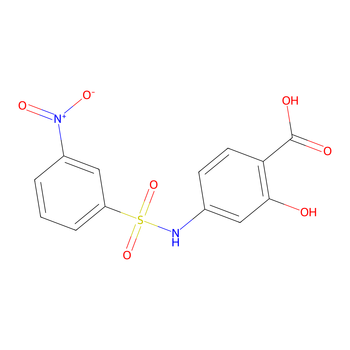 2-Hydroxy-4-(3-nitrobenzenesulfonamido)benzoic acid molecular structure, CAS 326610-63-3