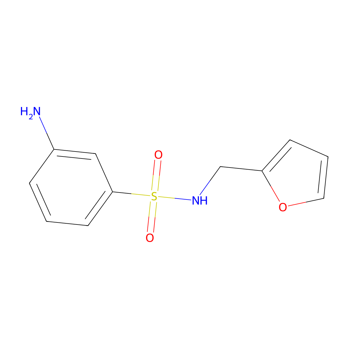 3-amino-N-[(furan-2-yl)methyl]benzene-1-sulfonamide molecular structure, CAS 326610-71-3
