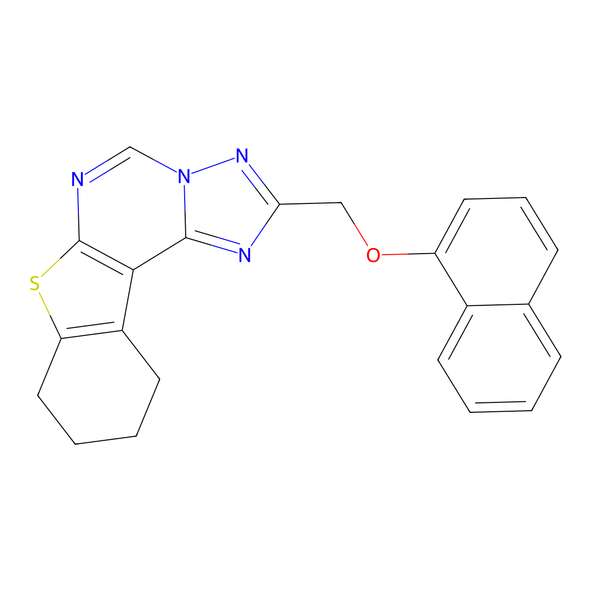 2-[(Naphthalen-1-yloxy)methyl]-8,9,10,11-tetrahydro[1]benzothieno[3,2-e][1,2,4]triazolo[1,5-c]pyrimidine molecular structure, CAS 326610-89-3
