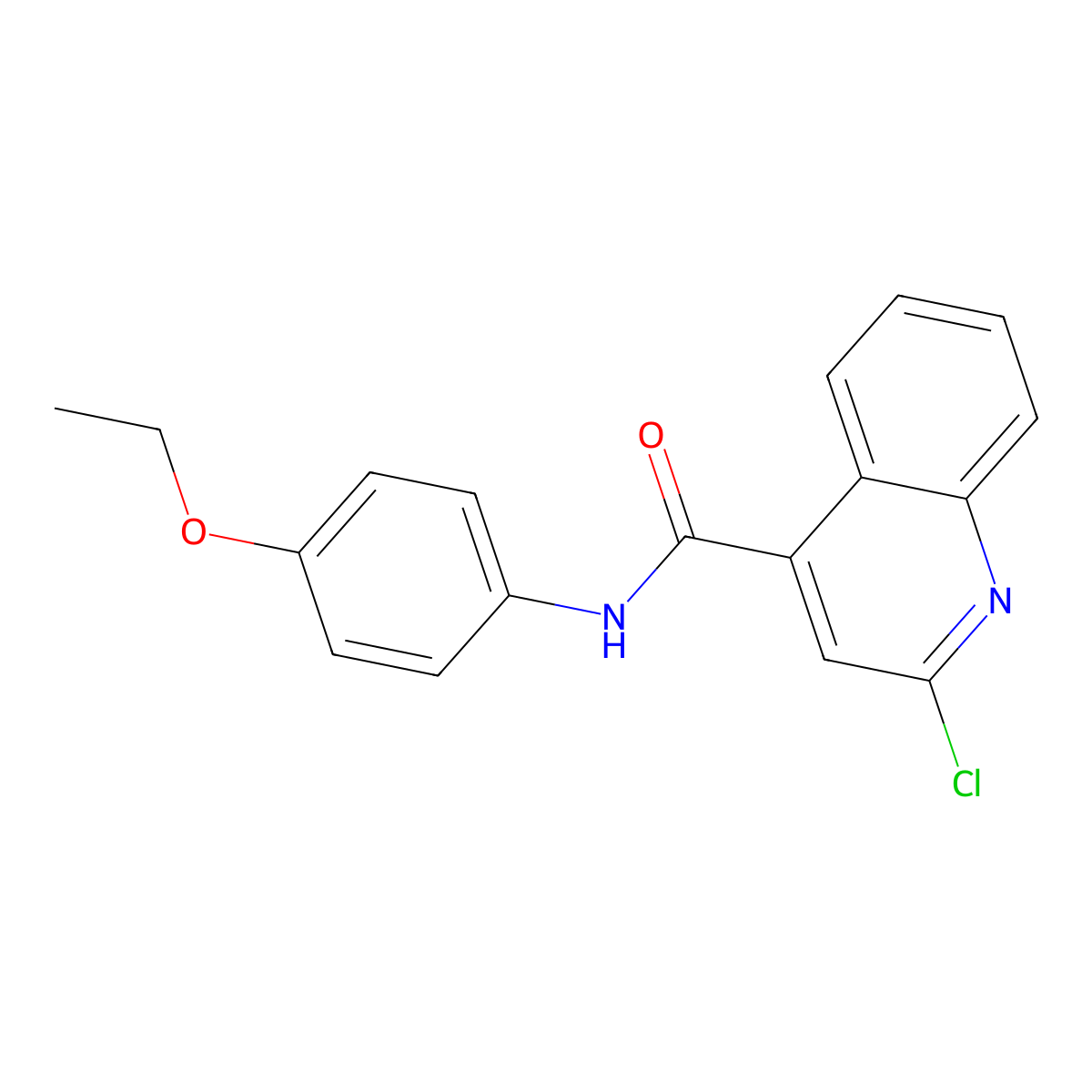 2-chloro-N-(4-ethoxyphenyl)quinoline-4-carboxamide molecular structure, CAS 326610-99-5