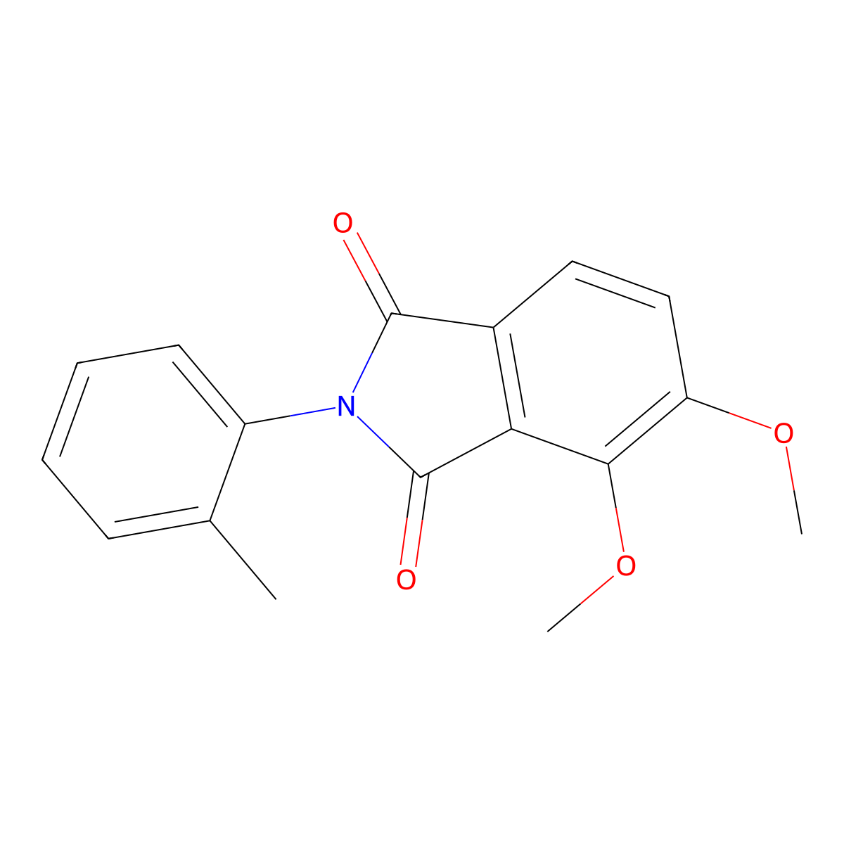 4,5-Dimethoxy-2-(2-methylphenyl)isoindole-1,3-dione molecular structure, CAS 326611-19-2
