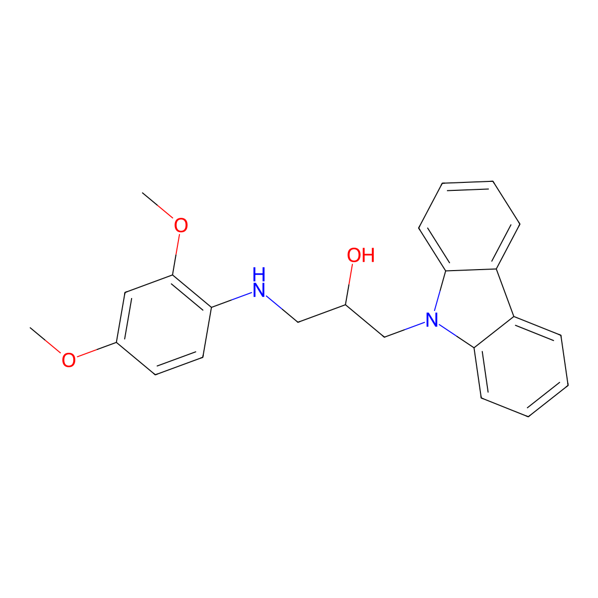 1-Carbazol-9-yl-3-(2,4-dimethoxy-phenylamino)-propan-2-ol molecular structure, CAS 326611-59-0