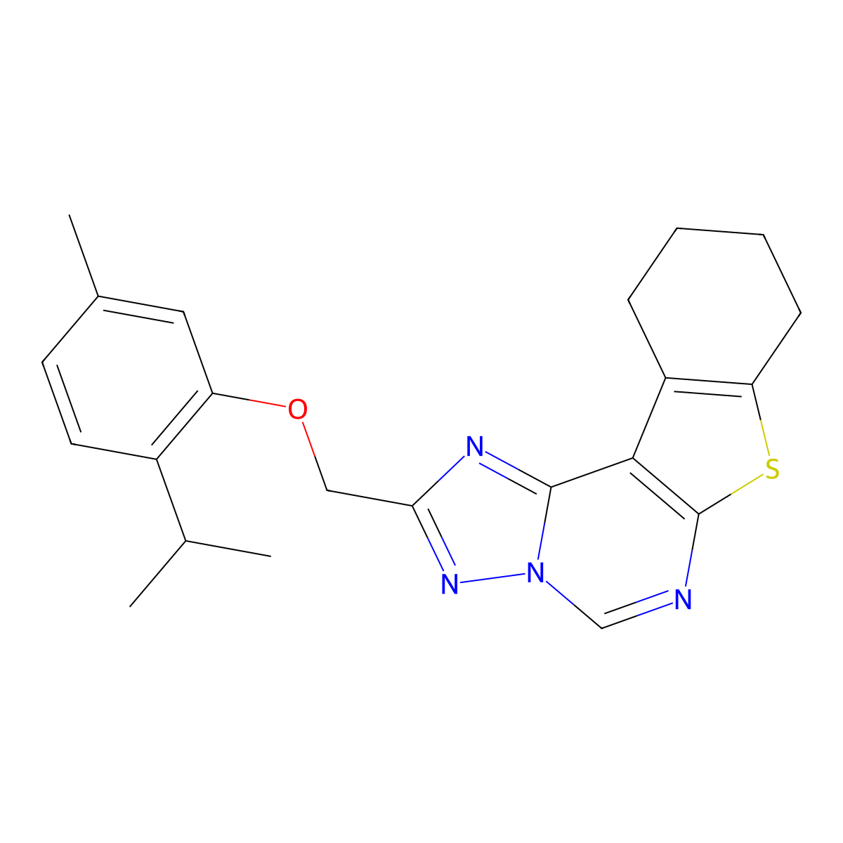 2-[(2-Isopropyl-5-methylphenoxy)methyl]-8,9,10,11-tetrahydro[1]benzothieno[3,2-E][1,2,4]triazolo[1,5-C]pyrimidine molecular structure, CAS 326611-73-8