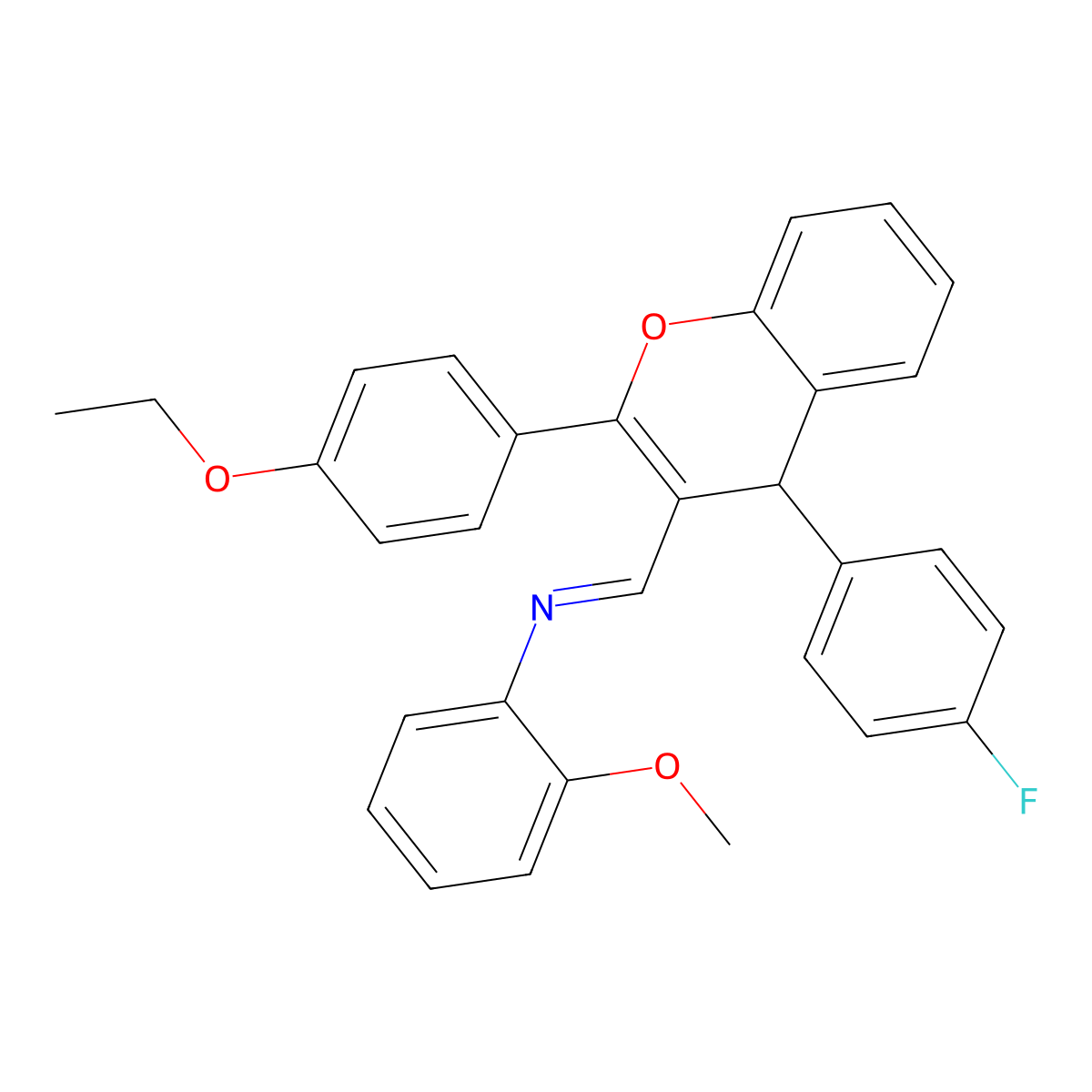 1-[2-(4-ethoxyphenyl)-4-(4-fluorophenyl)-4H-chromen-3-yl]-N-(2-methoxyphenyl)methanimine molecular structure, CAS 326611-91-0