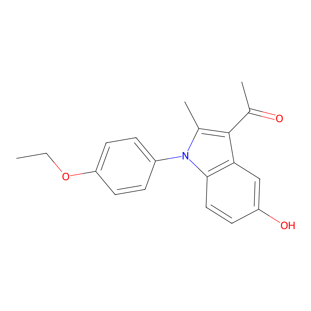 1-[1-(4-Ethoxyphenyl)-5-hydroxy-2-methylindol-3-yl]ethanone molecular structure, CAS 326611-99-8