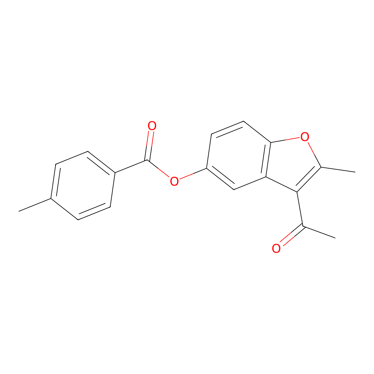 (3-Acetyl-2-methyl-1-benzofuran-5-yl) 4-methylbenzoate molecular structure, CAS 326612-00-4