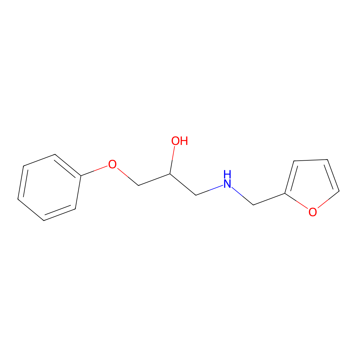1-((Furan-2-ylmethyl)amino)-3-phenoxypropan-2-ol molecular structure, CAS 326612-15-1