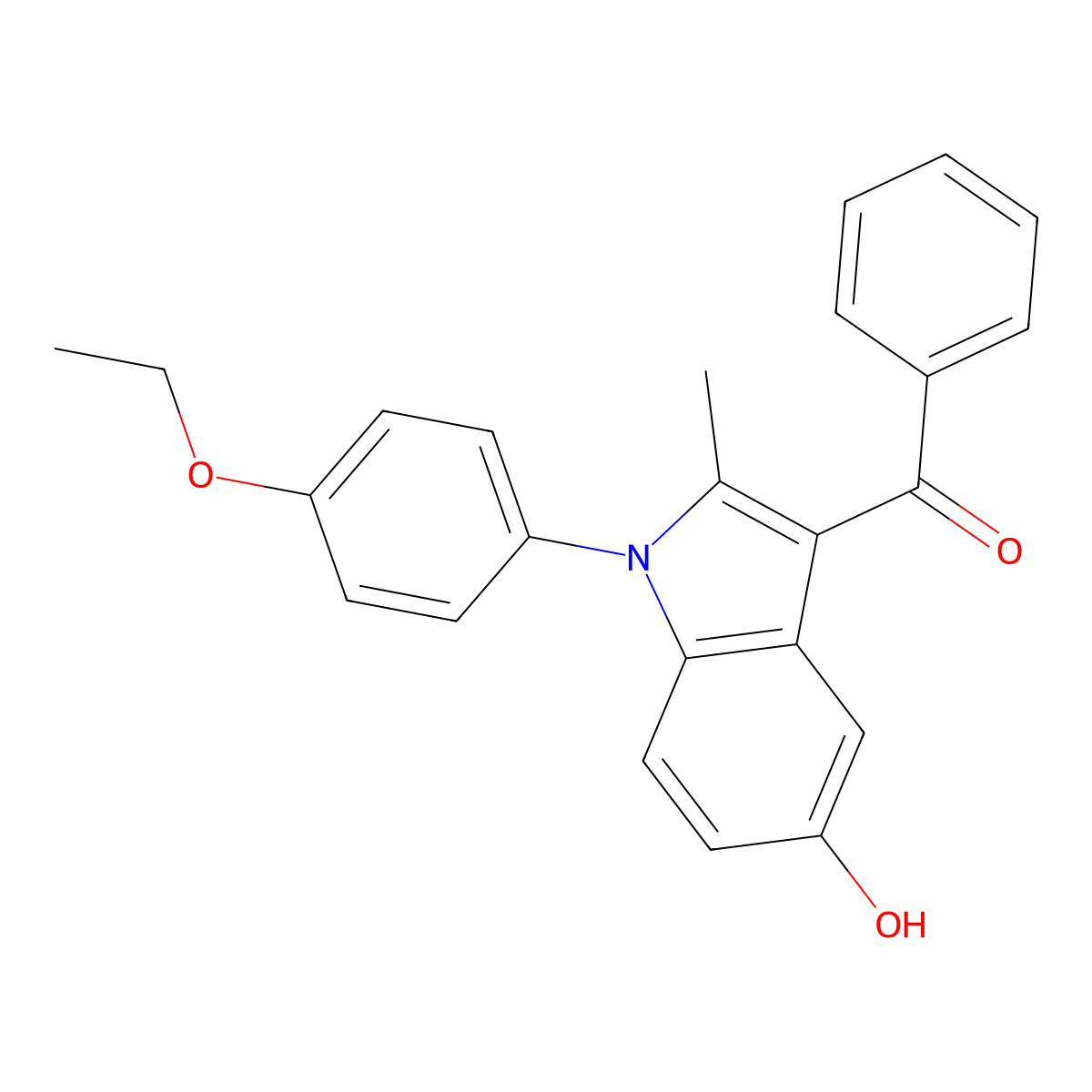 [1-(4-Ethoxyphenyl)-5-hydroxy-2-methylindol-3-yl]-phenylmethanone molecular structure, CAS 326612-22-0