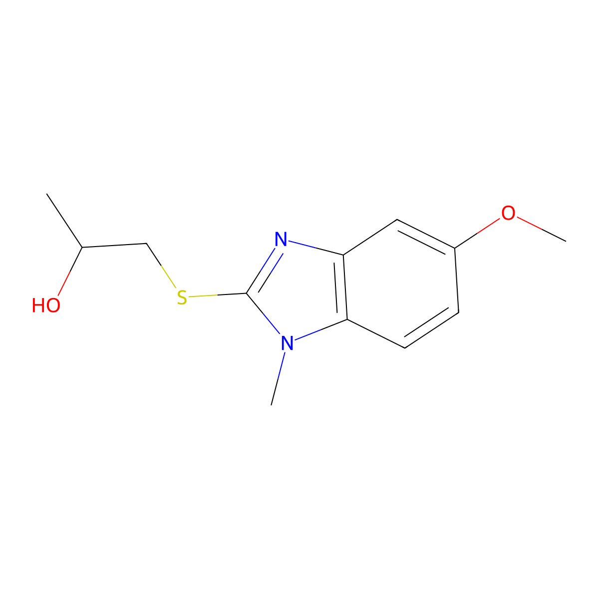 1-(5-Methoxy-1-methylbenzimidazol-2-yl)sulfanylpropan-2-ol molecular structure, CAS 326612-46-8