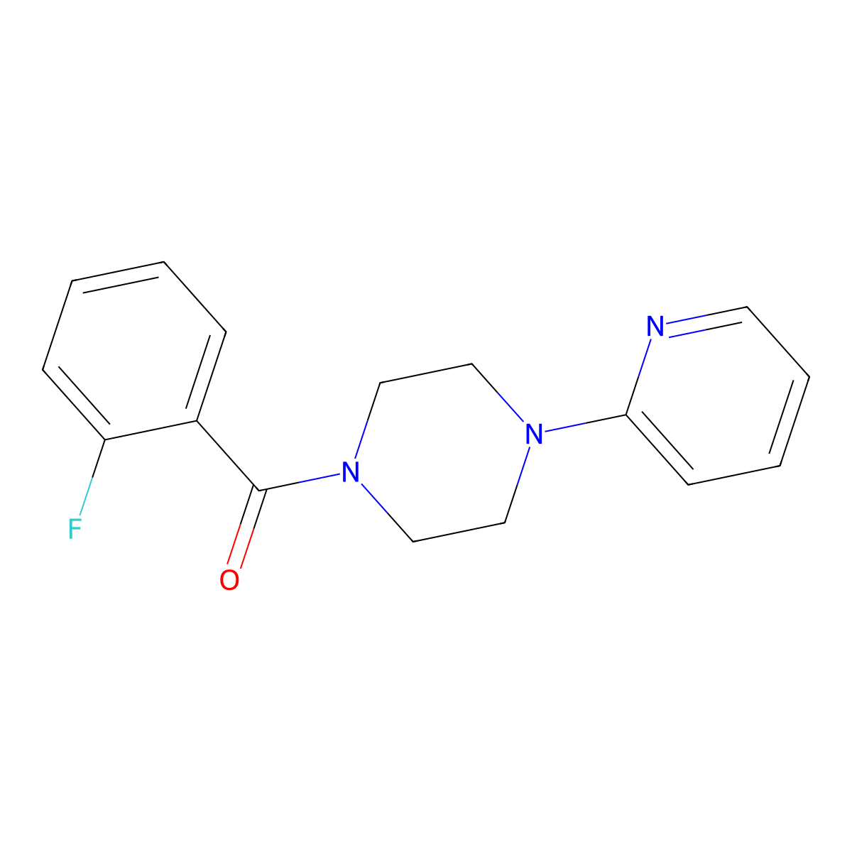 (2-Fluoro-phenyl)-(4-pyridin-2-yl-piperazin-1-yl)-methanone molecular structure, CAS 326613-25-6