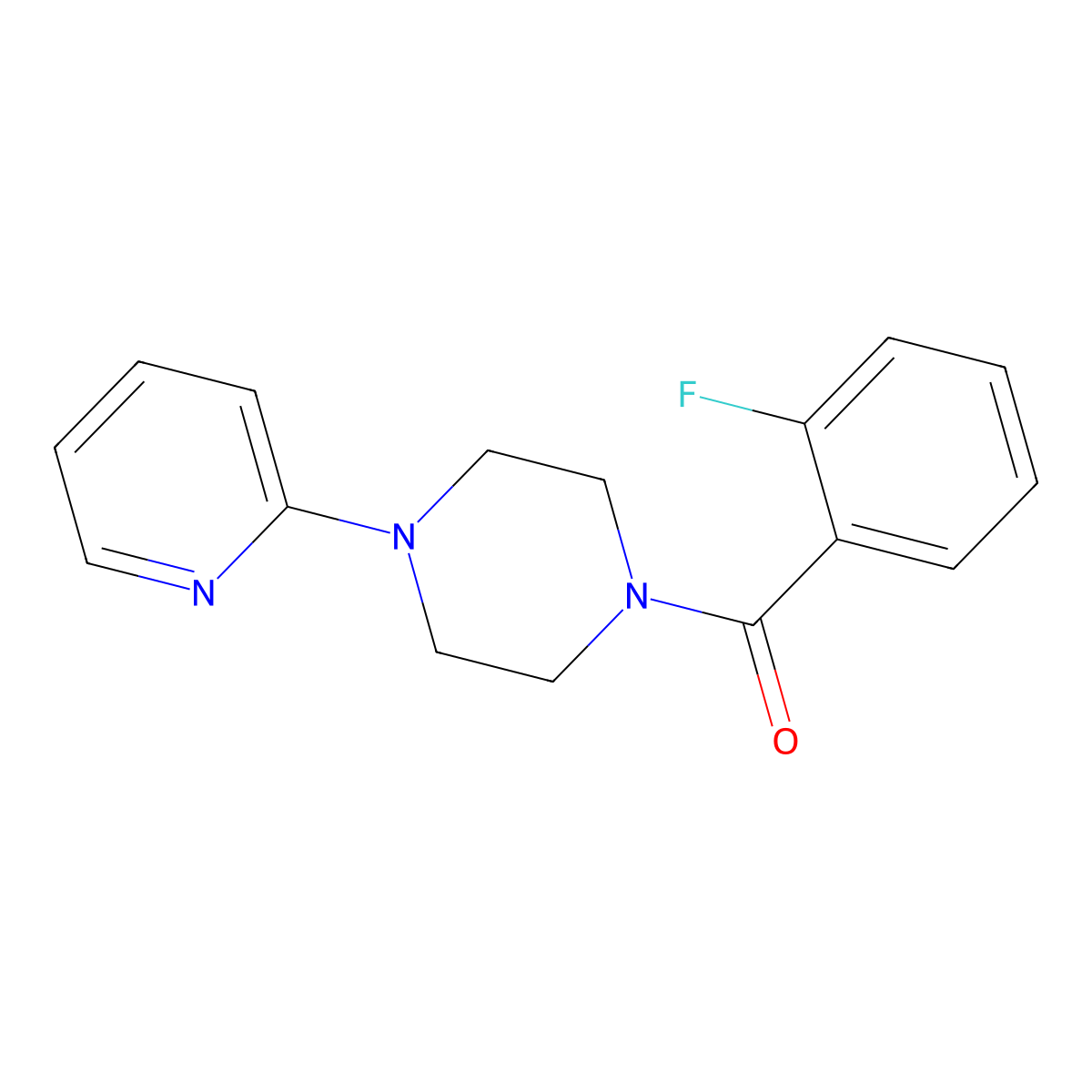 (2-Fluoro-phenyl)-(4-pyridin-2-yl-piperazin-1-yl)-methanone molecular structure, CAS 326613-25-6