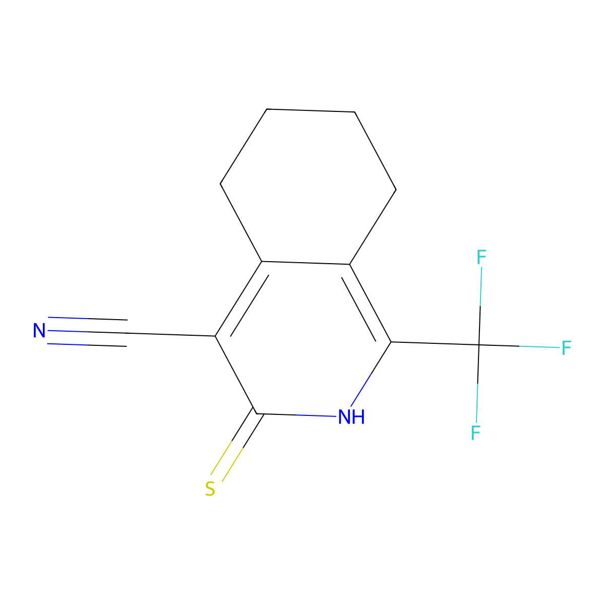 3-Thioxo-1-(trifluoromethyl)-2,3,5,6,7,8-hexahydroisoquinoline-4-carbonitrile molecular structure, CAS 326616-08-4