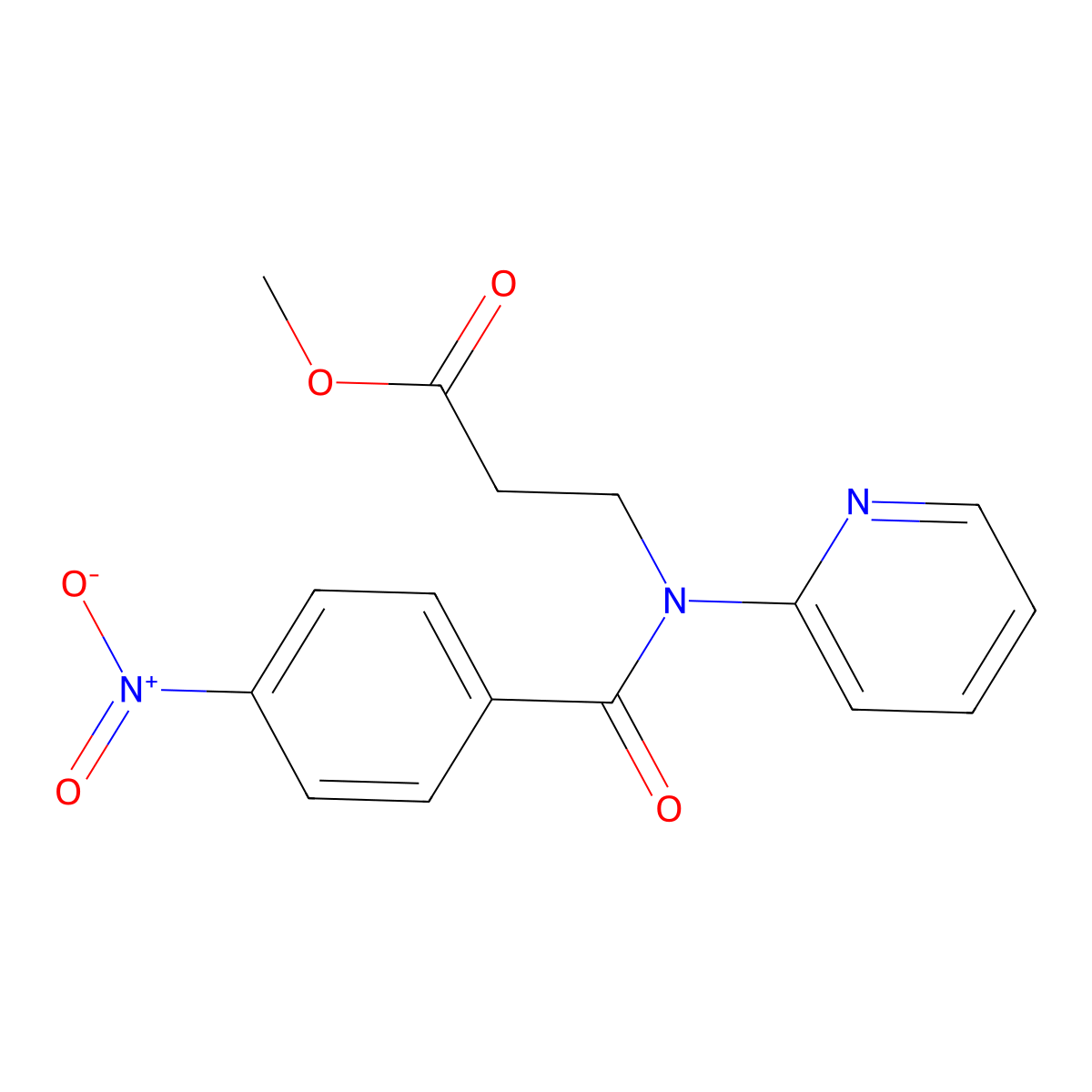 Methyl 3-[(4-nitrobenzoyl)(2-pyridinyl)amino]propanoate molecular structure, CAS 326617-58-7