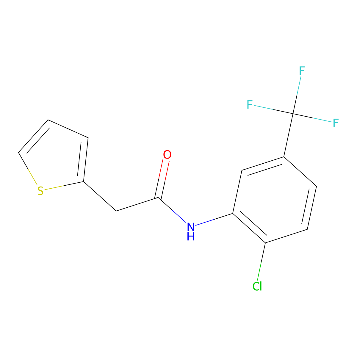 N-[2-chloro-5-(trifluoromethyl)phenyl]-2-thiophen-2-ylacetamide molecular structure, CAS 326617-76-9