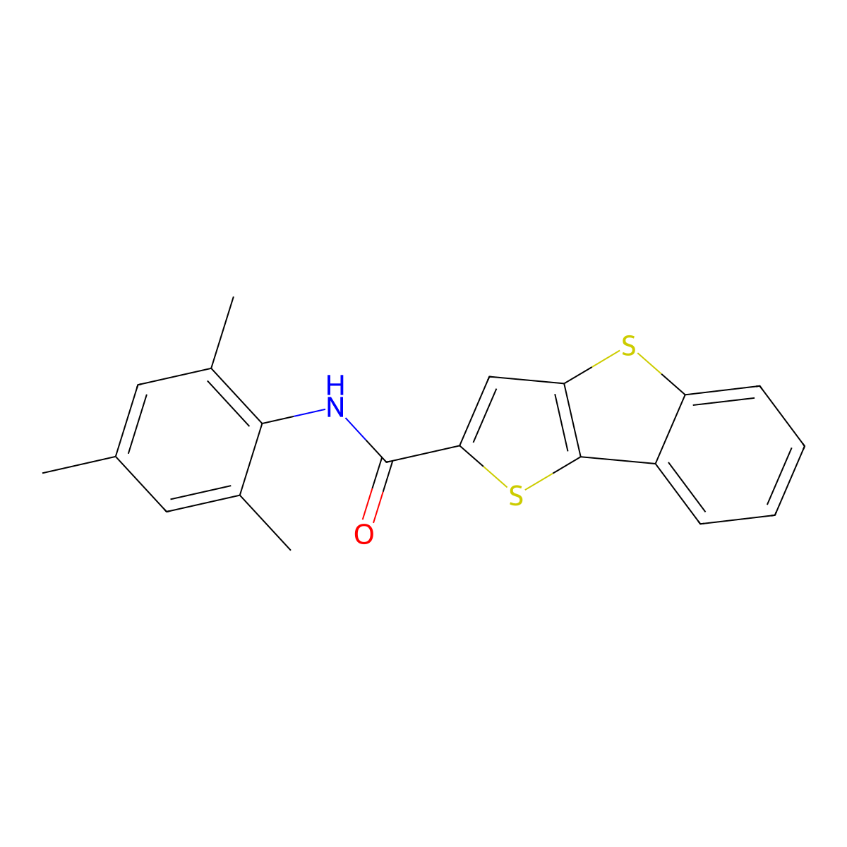 N-(2,4,6-trimethylphenyl)thieno[3,2-b][1]benzothiole-2-carboxamide molecular structure, CAS 326617-88-3