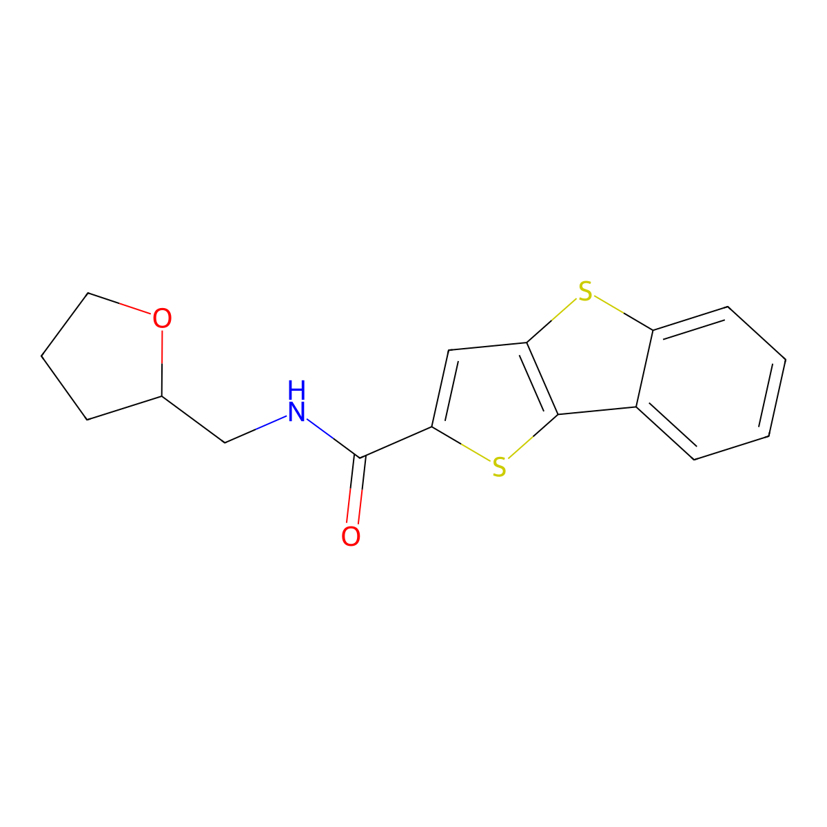 N-(oxolan-2-ylmethyl)thieno[3,2-b][1]benzothiole-2-carboxamide molecular structure, CAS 326617-89-4