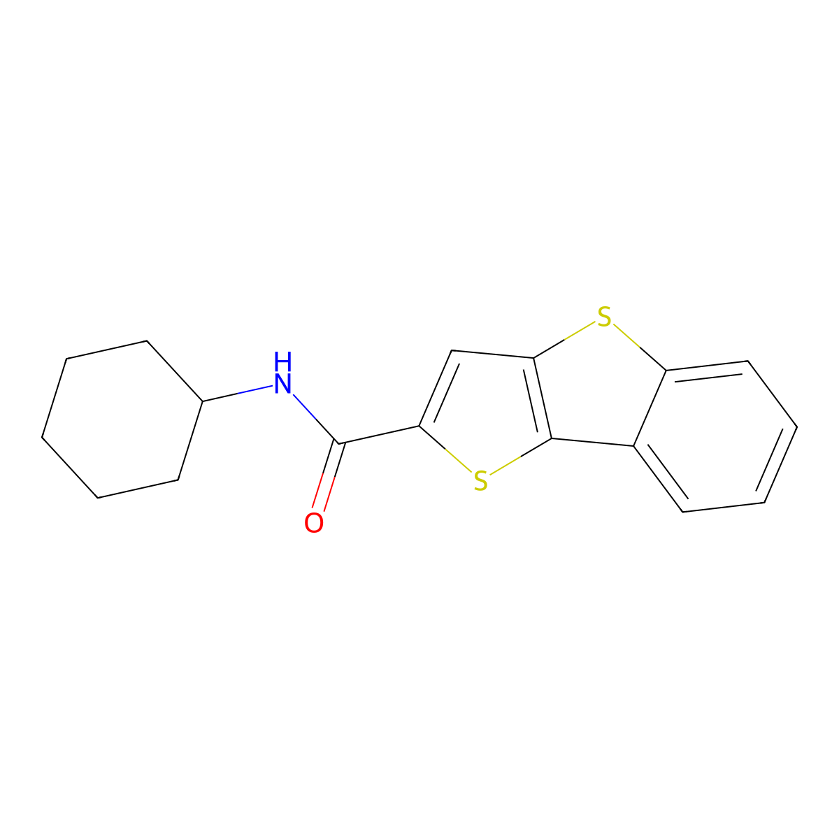 N-cyclohexylthieno[3,2-b][1]benzothiole-2-carboxamide molecular structure, CAS 326617-94-1