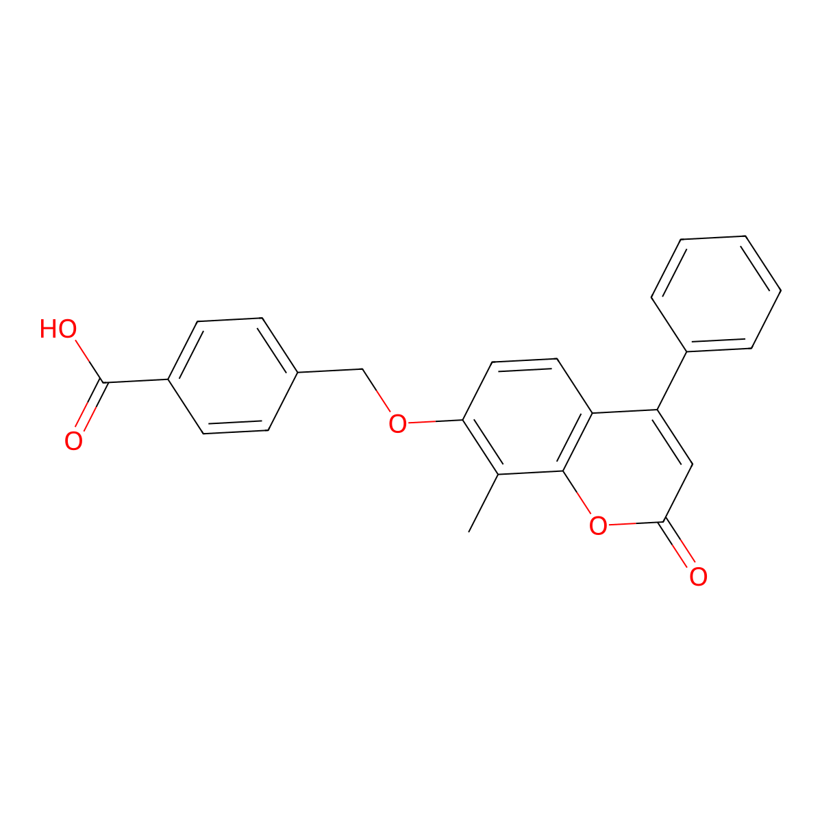 4-{[(8-methyl-2-oxo-4-phenyl-2H-chromen-7-yl)oxy]methyl}benzoic acid molecular structure, CAS 326618-56-8
