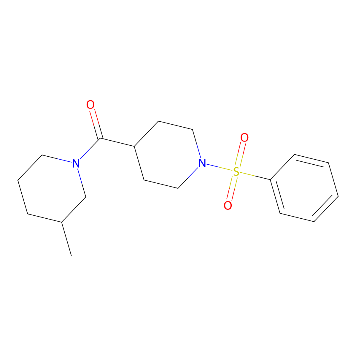 1-[1-(Benzenesulfonyl)piperidine-4-carbonyl]-3-methylpiperidine molecular structure, CAS 326618-61-5