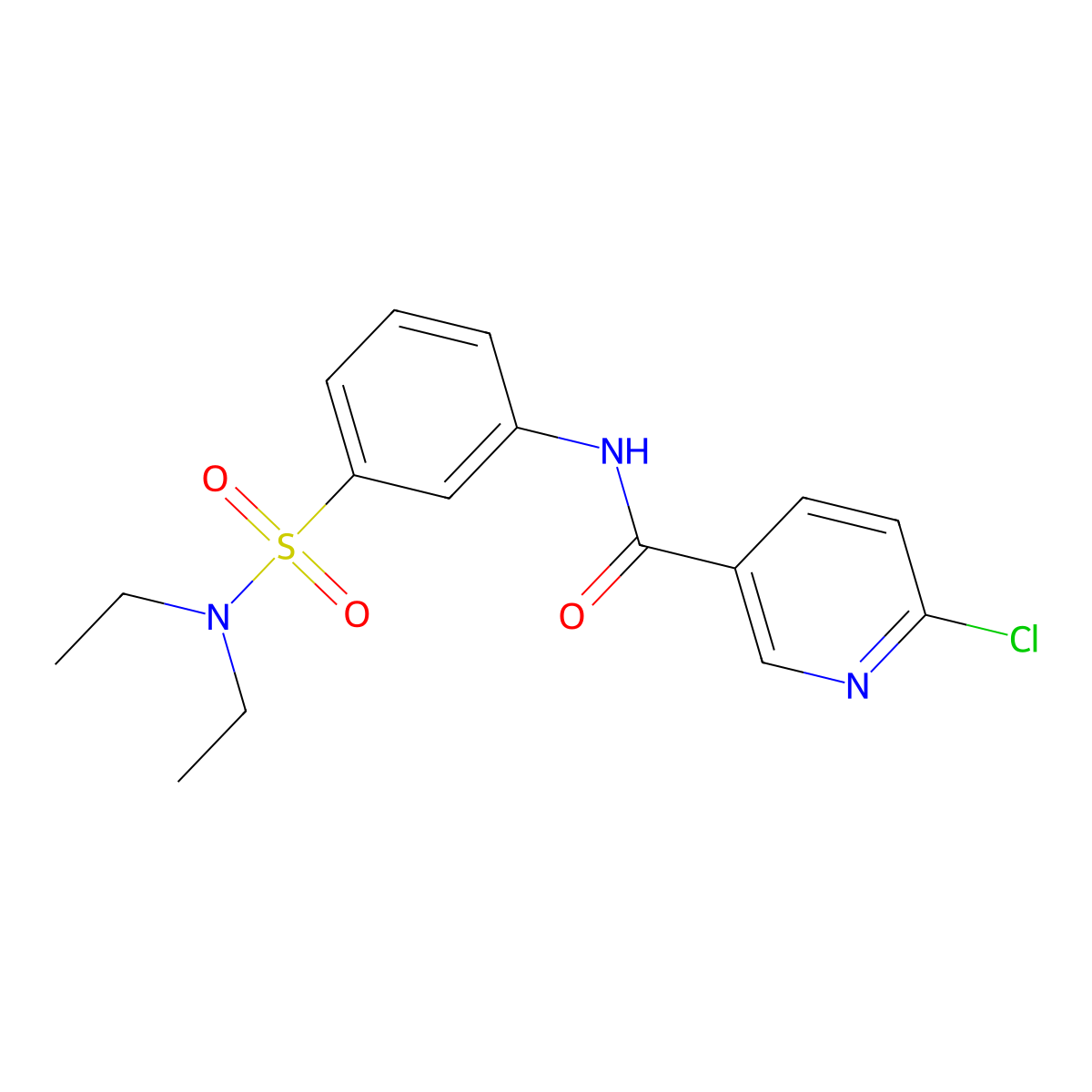 6-chloro-N-[3-(diethylsulfamoyl)phenyl]pyridine-3-carboxamide molecular structure, CAS 326618-81-9
