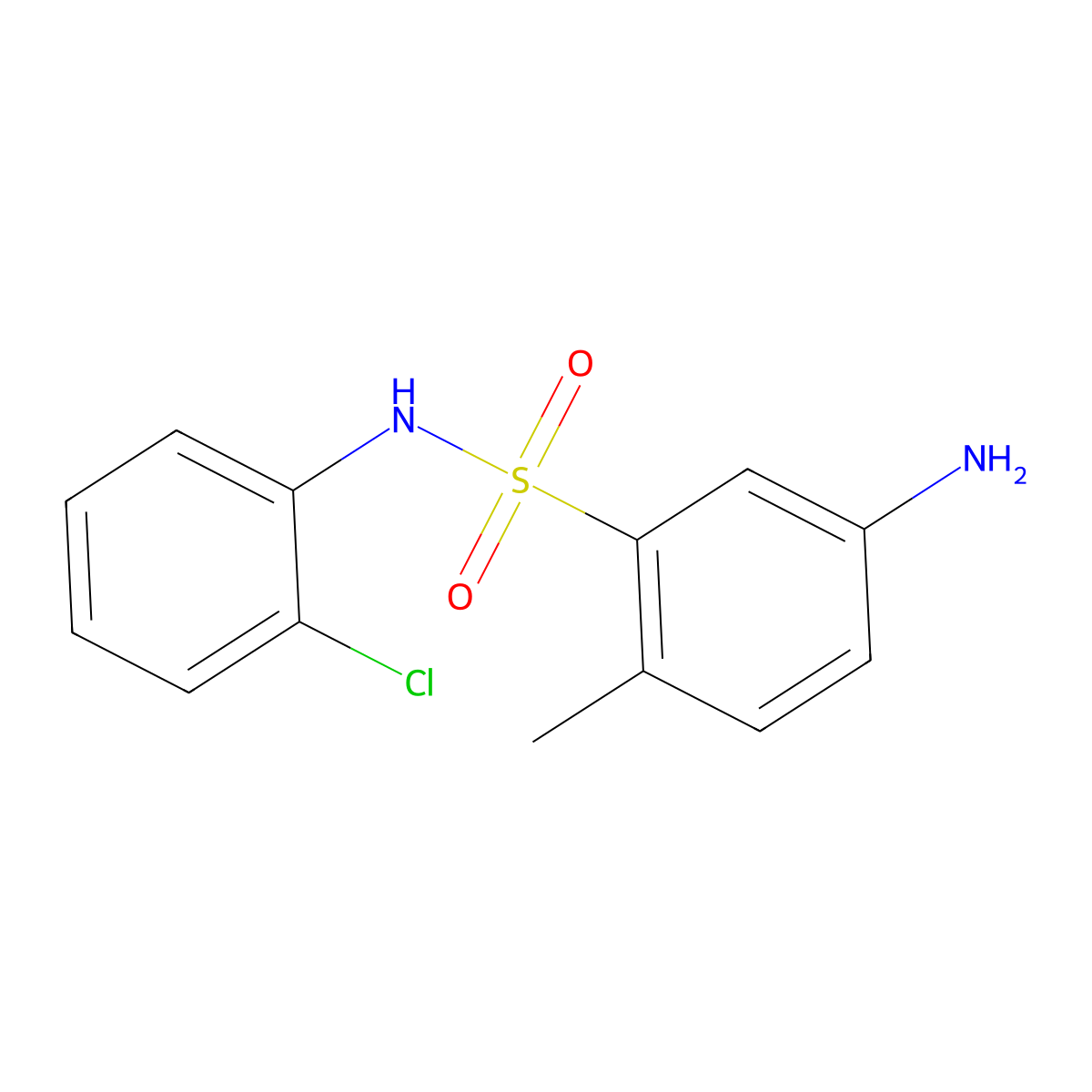 5-amino-N-(2-chlorophenyl)-2-methylbenzene-1-sulfonamide molecular structure, CAS 326619-14-1