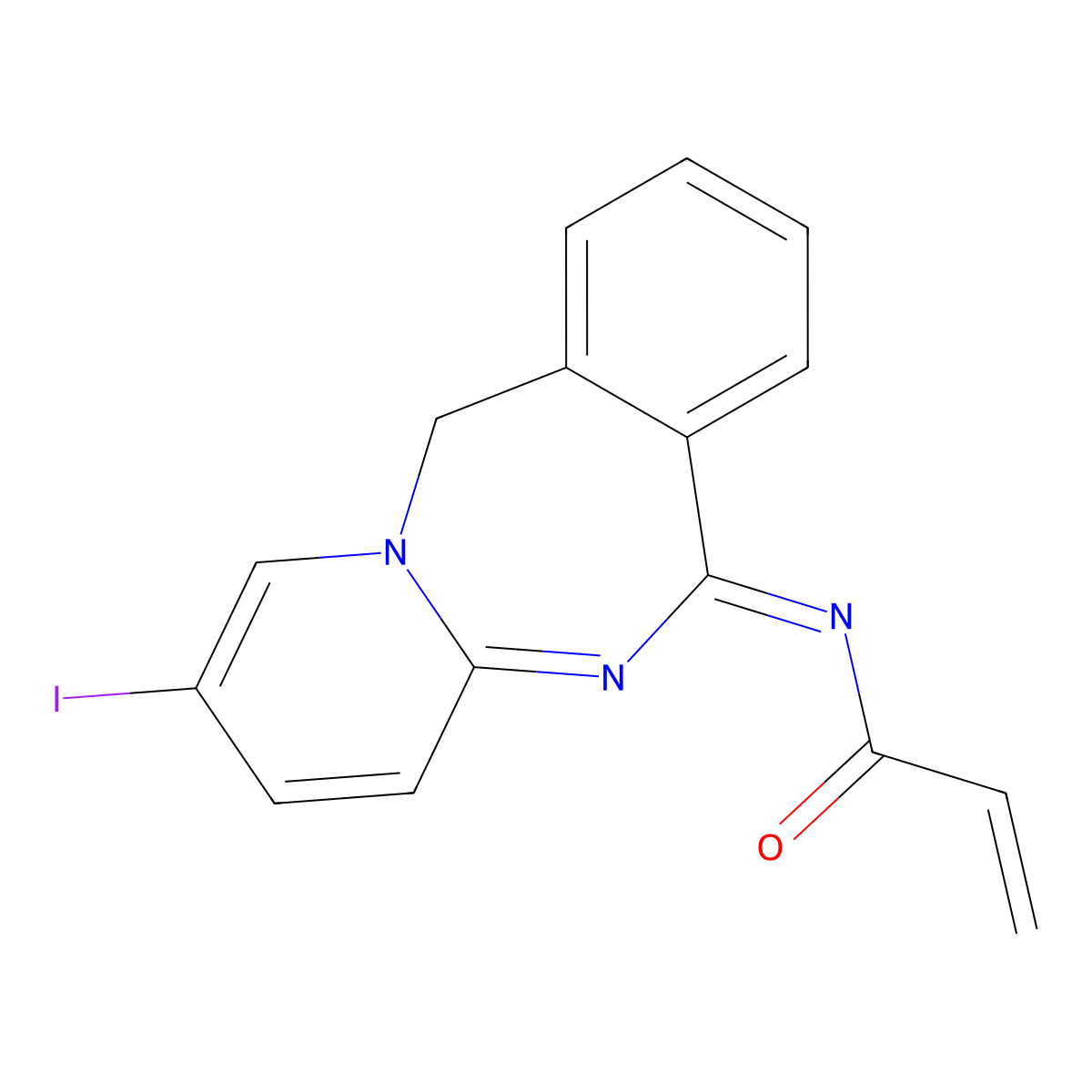 N-{14-iodo-1,10-diazatricyclo[9.4.0.0,3,8]pentadeca-3,5,7,10,12,14-hexaen-9-ylidene}prop-2-enamide molecular structure, CAS 326619-66-3
