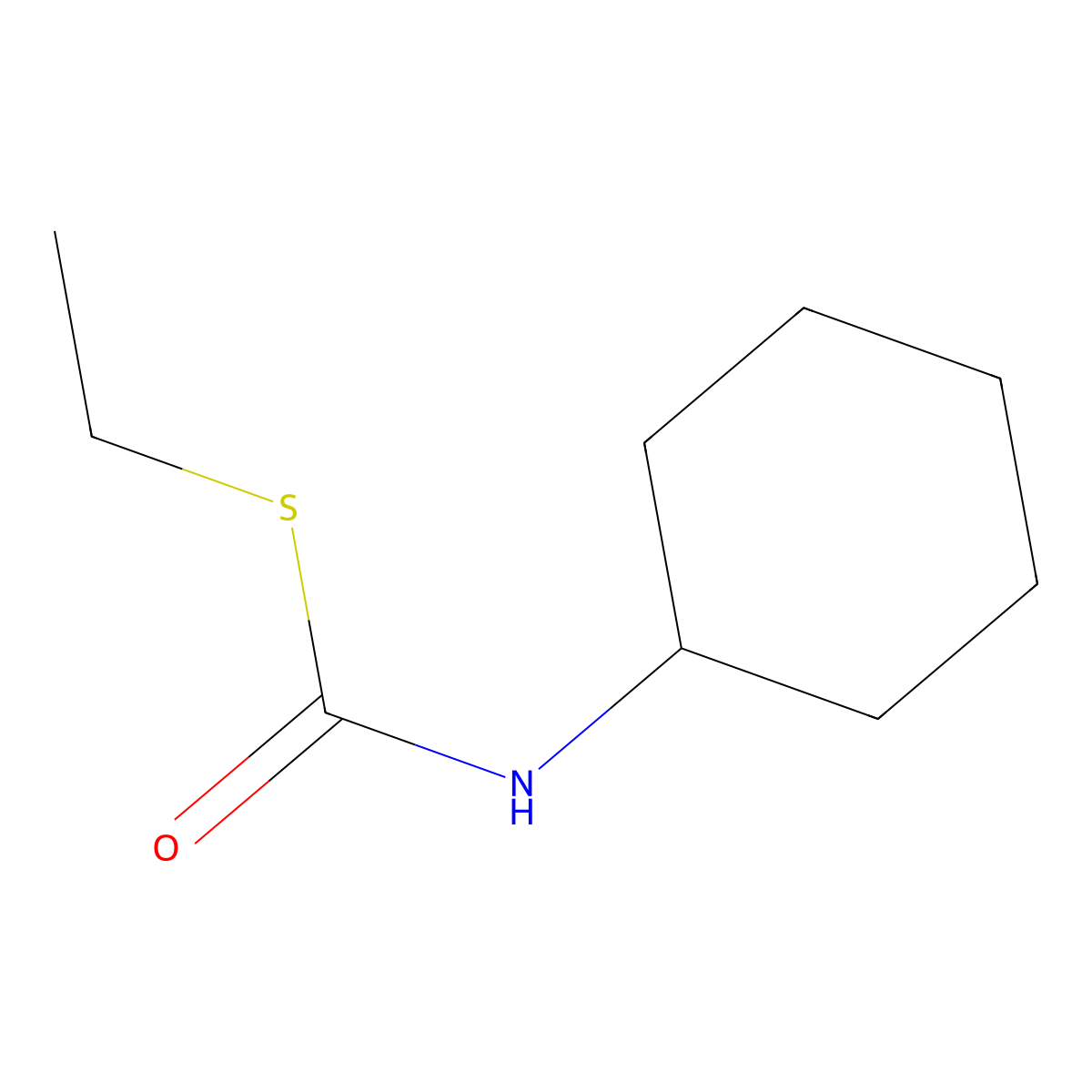 Cyclohexanecarbamic acid, thio-, S-ethyl ester molecular structure, CAS 32666-97-0